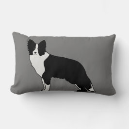 Border Collie Dog Abstract Illustratie grijs Kussen