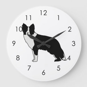 Border Collie Dog Abstracte Illustratie White Grote Klok