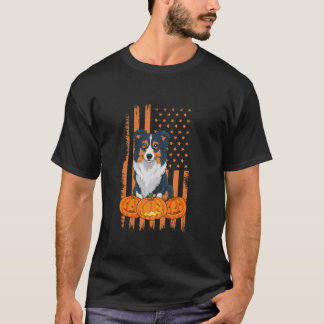 Border Collie Dog Amerikaanse Vlag Patriottische H T-shirt