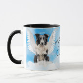 Border Collie Dog Angel Custom Pet Memorial Mok (Links)
