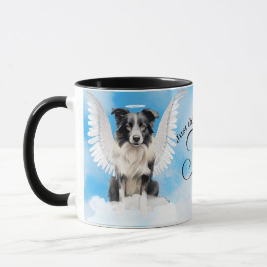 Border Collie Dog Angel Custom Pet Memorial Mok (Links)