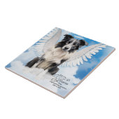 Border Collie Dog Angel Custom Pet Memorial Tegeltje (Zijkant)