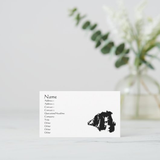 Border Collie Dog Animal Visitekaartje (Staand voorkant)