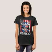 Border Collie Dog Apparel American Flag Patriotic T-shirt (Voorkant volledig)