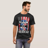 Border Collie Dog Apparel American Flag Patriotic  T-shirt (Voorkant volledig)