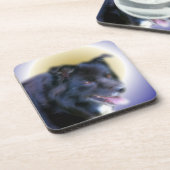 Border Collie Dog Art Bier Onderzetter (Linkerzijde)