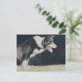 Border Collie Dog Art Briefkaart (Staand voorkant)