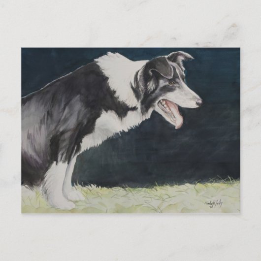 Border Collie Dog Art Briefkaart (Voorkant)