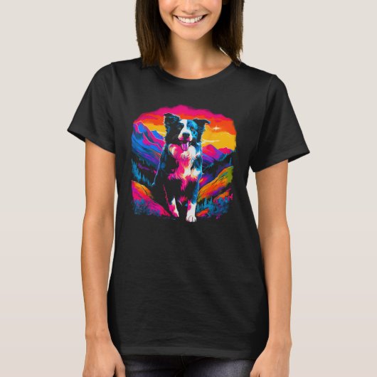 Border Collie Dog Artist T-shirt (Voorkant)
