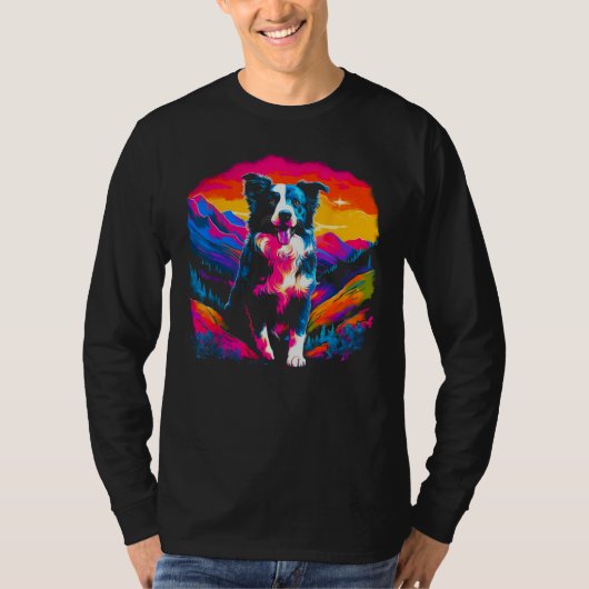 Border Collie Dog Artist T-shirt (Voorkant)