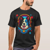 Border Collie Dog Astronaut T-shirt (Voorkant)