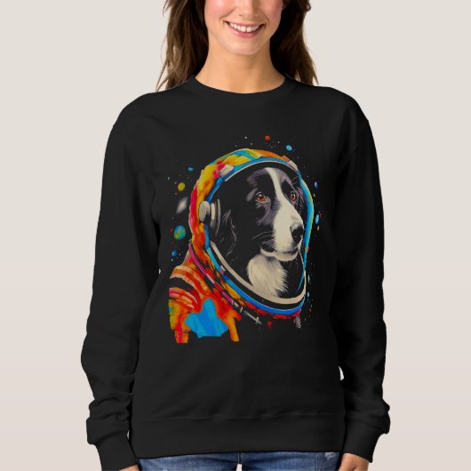 Border Collie Dog Astronaut Trui (Voorkant)