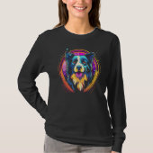 Border Collie Dog Australian Shepherd 80s Retrowav T-shirt (Voorkant)