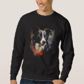 Border Collie Dog Australian Shepherd Graffiti Art Trui (Voorkant)