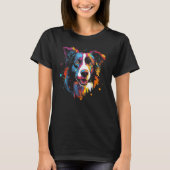 Border Collie Dog Australian Shepherd Graffiti Gra T-shirt (Voorkant)