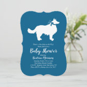 Border Collie Dog Baby shower Blue Boy Kaart (Staand voorkant)