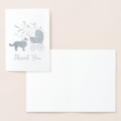 Border Collie Dog Baby shower Puppy Grey Folie Kaarten (Display)