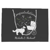 Border Collie Dog Baby shower Puppy Grey Groot Cadeauzakje (Achterkant)