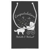 Border Collie Dog Baby shower Puppy Grey Klein Cadeauzakje (Achterkant)