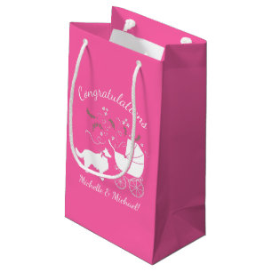 Border Collie Dog Baby shower Puppy Pink Girl Klein Cadeauzakje