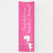 Border Collie Dog Baby shower Puppy Pink Girl Spandoek (Verticaal)