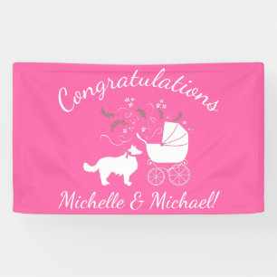 Border Collie Dog Baby shower Puppy Pink Girl Spandoek