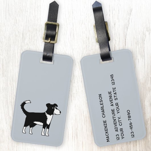 Border Collie Dog Bagagelabel