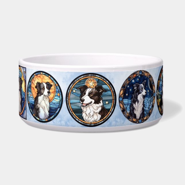 Border Collie Dog Bowl Voerbakje (Voorkant)