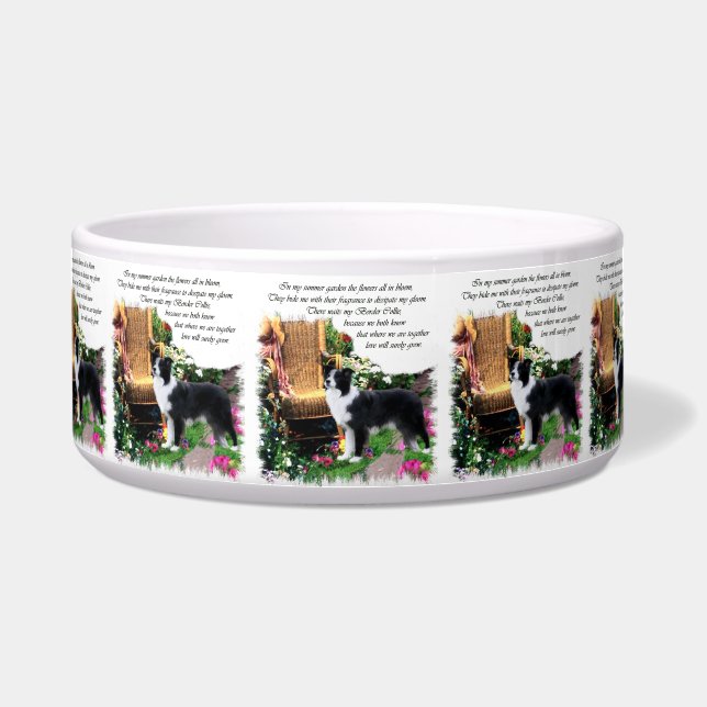 Border Collie Dog Bowl Voerbakje (Voorkant)