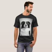 Border Collie Dog BW  D8 T-shirt (Voorkant volledig)