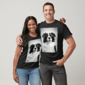 Border Collie Dog BW  D8 T-shirt (Unisex)