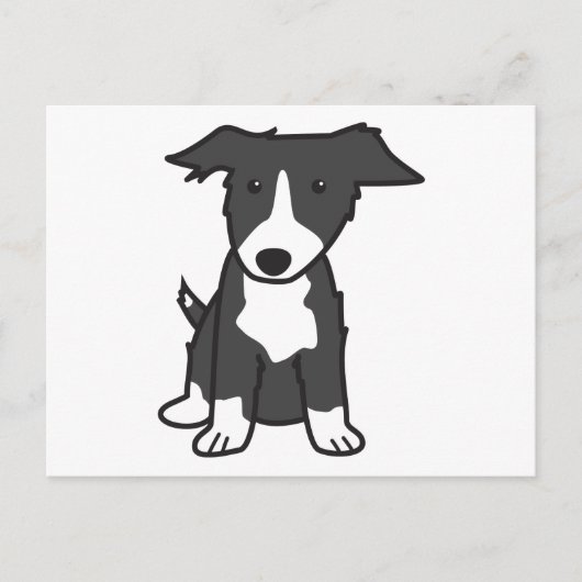 Border Collie Dog Cartoon Briefkaart (Voorkant)