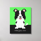Border Collie Dog Cartoon Canvas Afdruk (Voorkant)