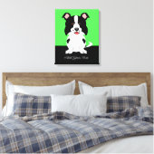 Border Collie Dog Cartoon Canvas Afdruk (Insitu (Slaapkamer))