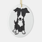 Border Collie Dog Cartoon Keramisch Ornament (Rechts)
