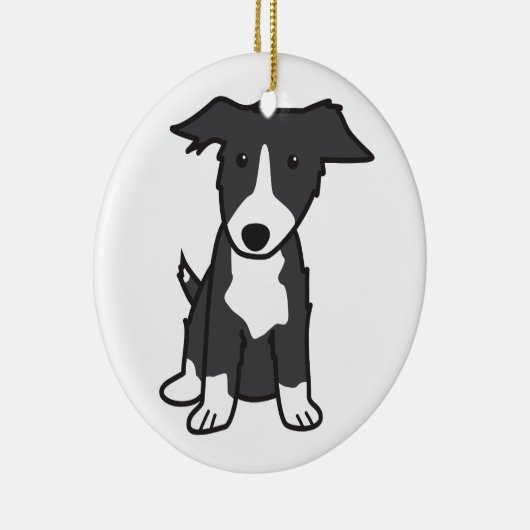Border Collie Dog Cartoon Keramisch Ornament (Rechts)