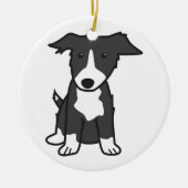 Border Collie Dog Cartoon Keramisch Ornament (Voorkant)