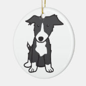 Border Collie Dog Cartoon Keramisch Ornament (Links)