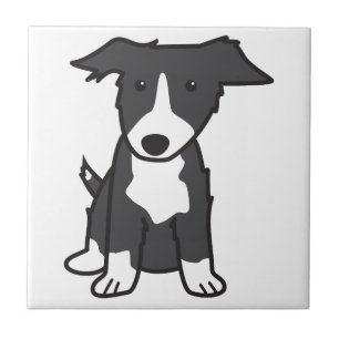 Border Collie Dog Cartoon Tegeltje
