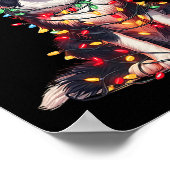 Border Collie Dog Christmas Lights Santa Hat Dog L Poster (Hoek)