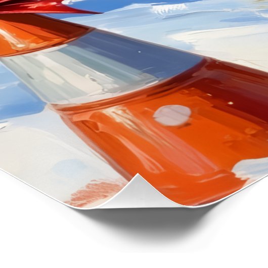 Border Collie Dog Christmas Snow Agility Fun Perfect Poster (Hoek)