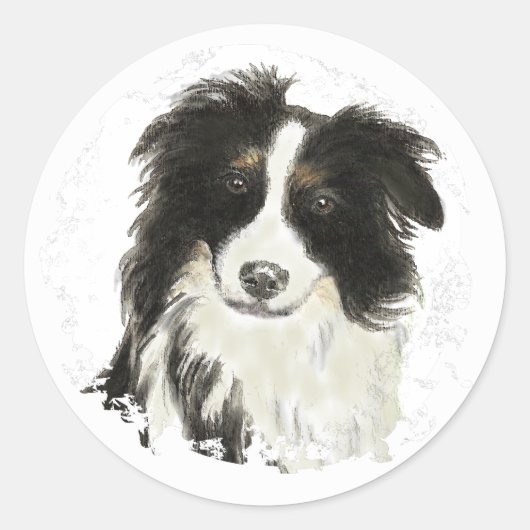 Border Collie - Dog Collectie Ronde Sticker (Voorkant)