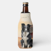 Border Collie Dog Country Western Red Barn Flesjeskoeler (Fles Voorkant)