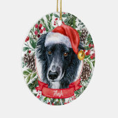 Border Collie Dog Custom Santa Kerstmis Ornament (Rechts)