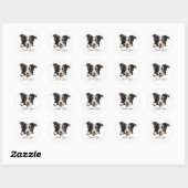 Border Collie Dog Dank je wel Ronde Sticker (Vel)