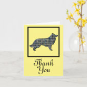 Border Collie Dog Dank u Wenskaart Kaart (Gele Bloem)