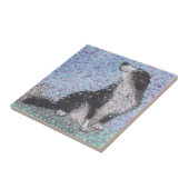 Border Collie Dog, Dreaming of Blossom Time Tegeltje (Zijkant)