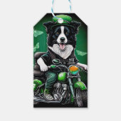 Border Collie Dog Driving Bike St. Patrick's Day Cadeaulabel (Voorkant)