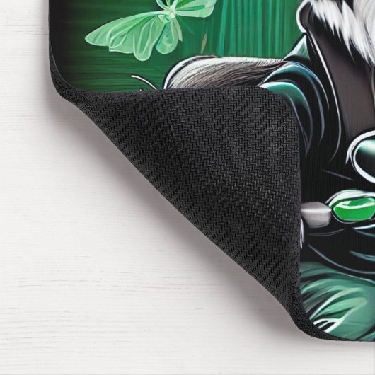 Border Collie Dog Driving Bike St. Patrick's Day Muismat (Hoek)