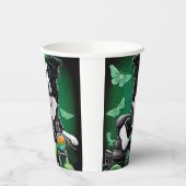 Border Collie Dog Driving Bike St. Patrick's Day Papieren Bekers (Links)